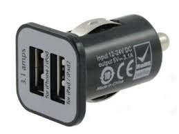 USAMS Mini Dual 2 Port USB Car Charger Power Adapter For ipad 2